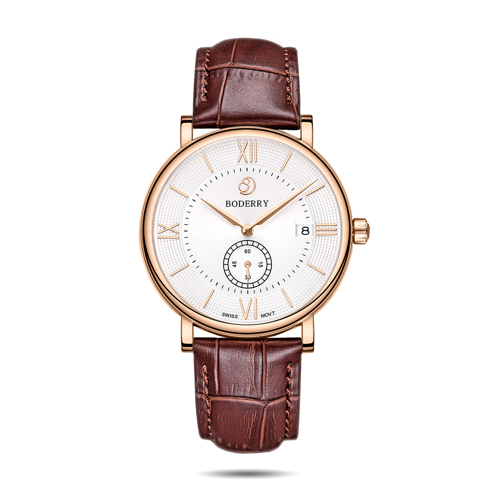 Boderry Elegant (Rose Gold & White Dial)