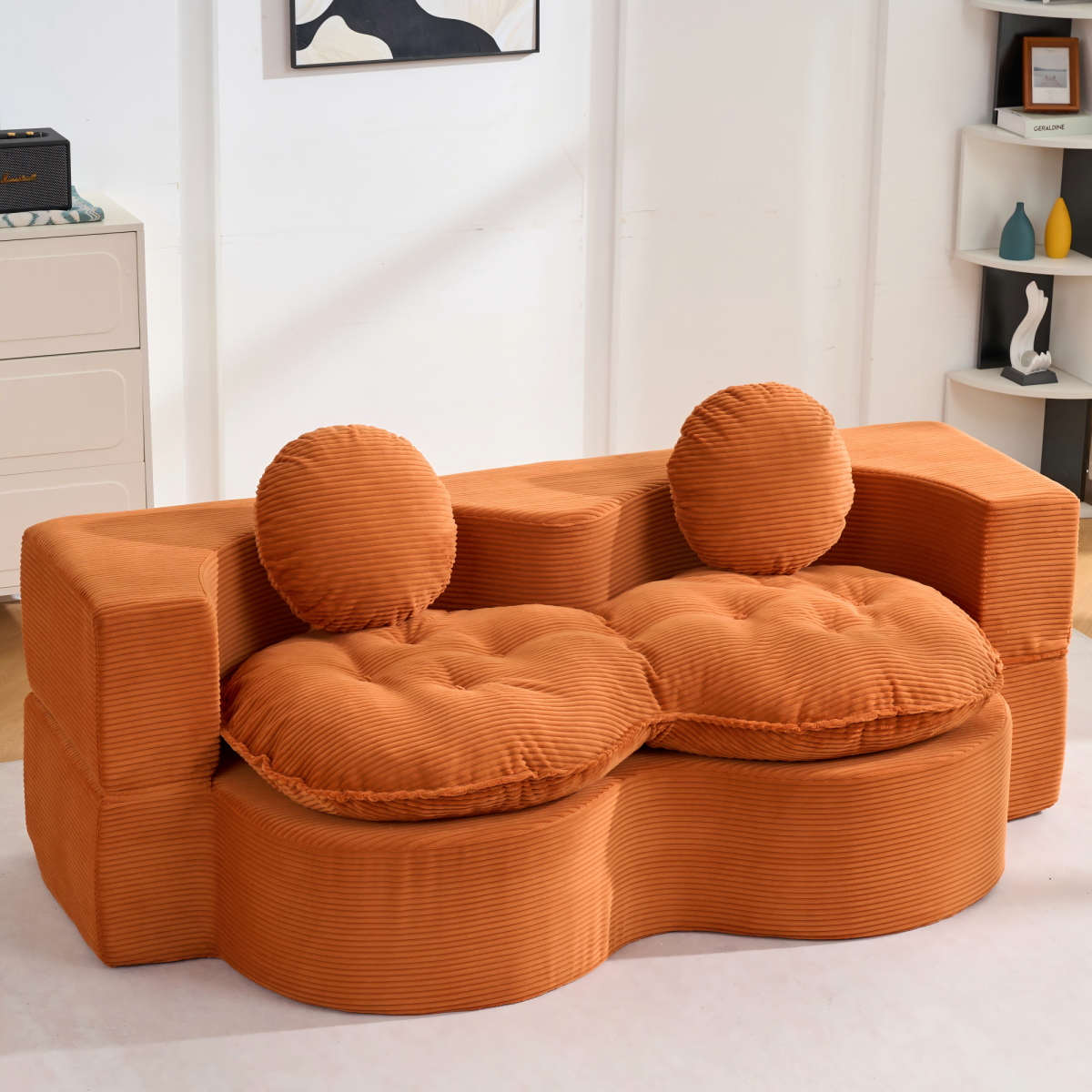 Homestyler Corduroy Convertible Sleeper Sofa (Full Guest Bed)
