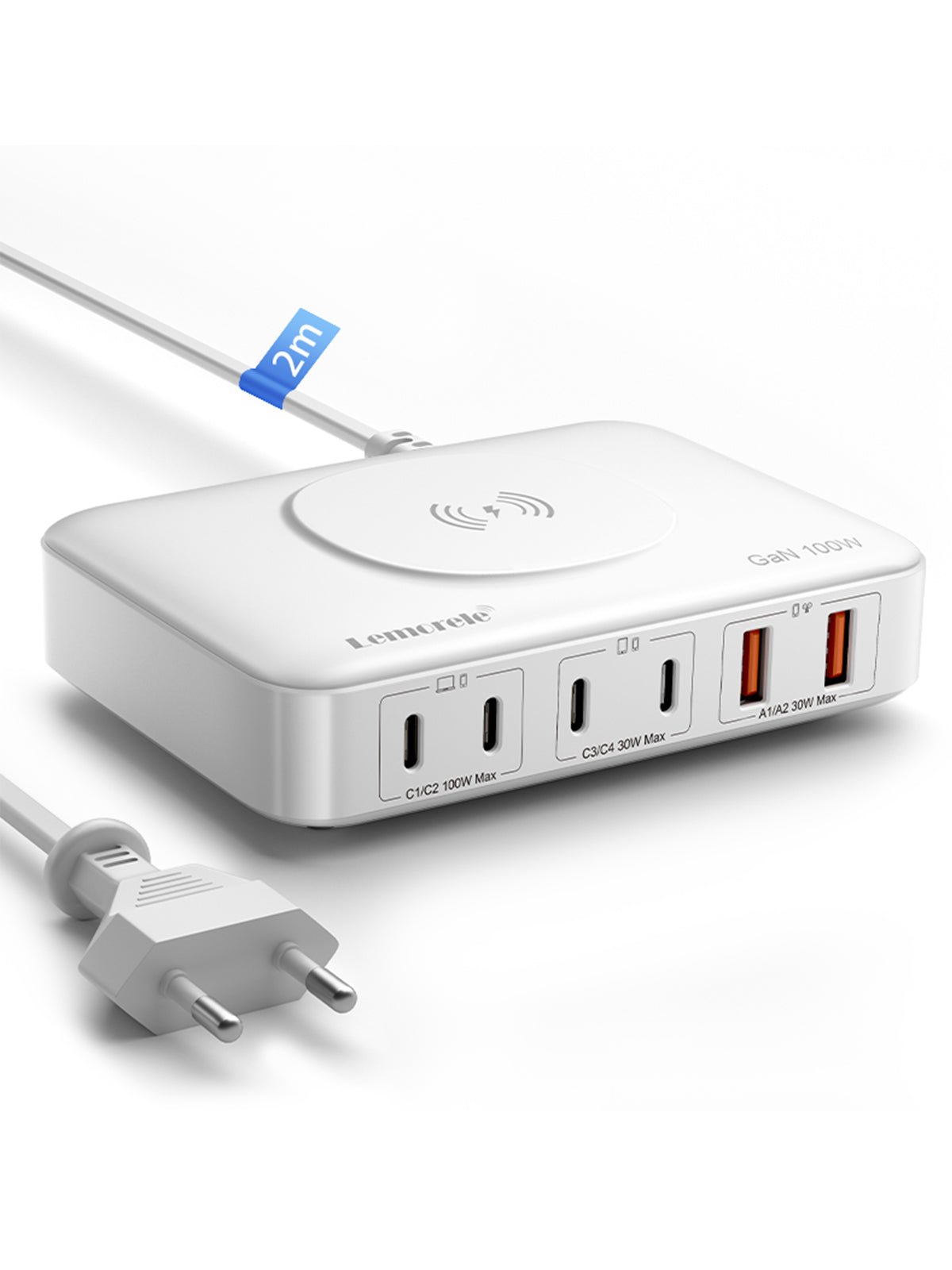 Lemorele PQ1006D 100W Desktop Multi-Port Charger