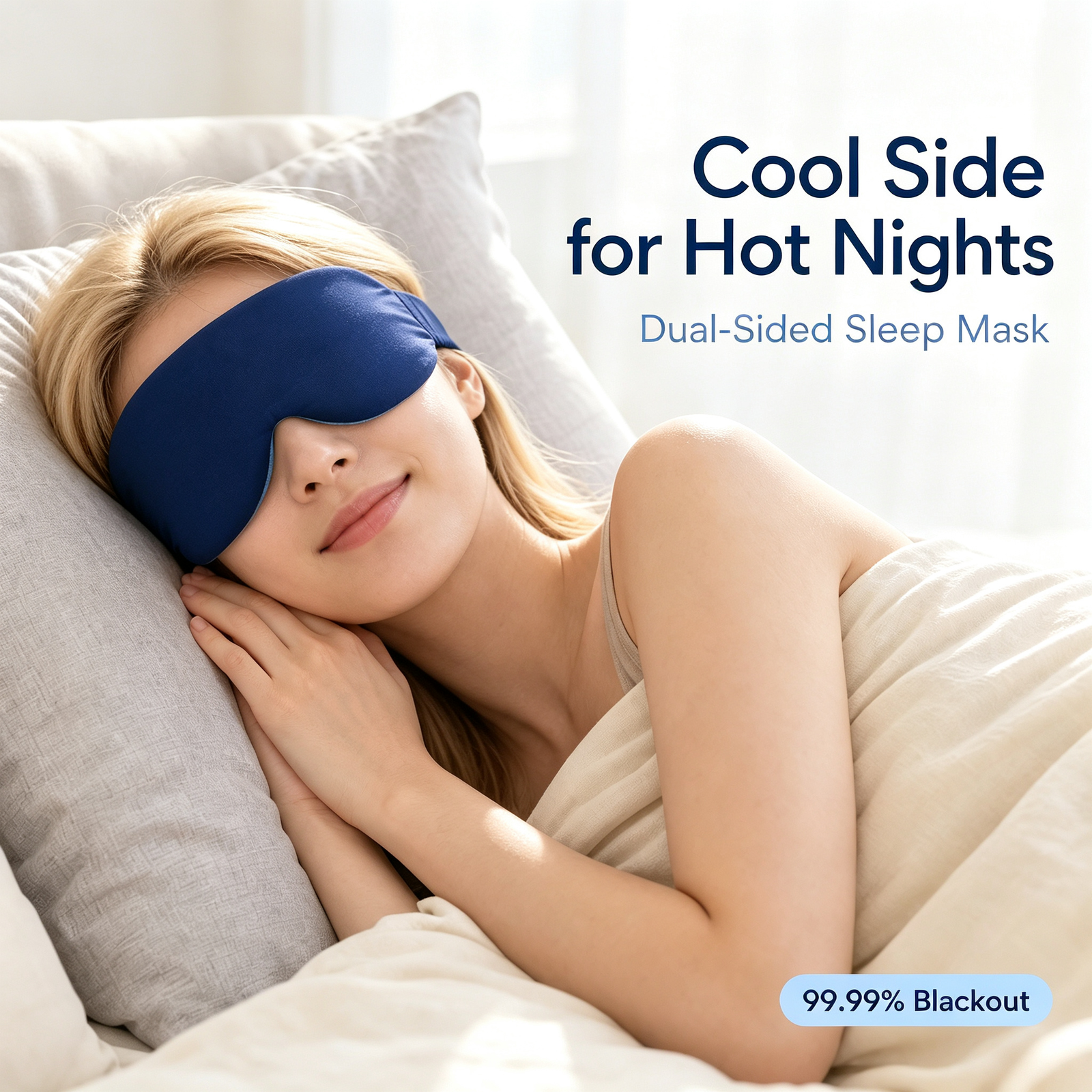 Elegear Aircool Sleep Mask, Side Sleep Without a Hard Buckle Between You and Your Pillow