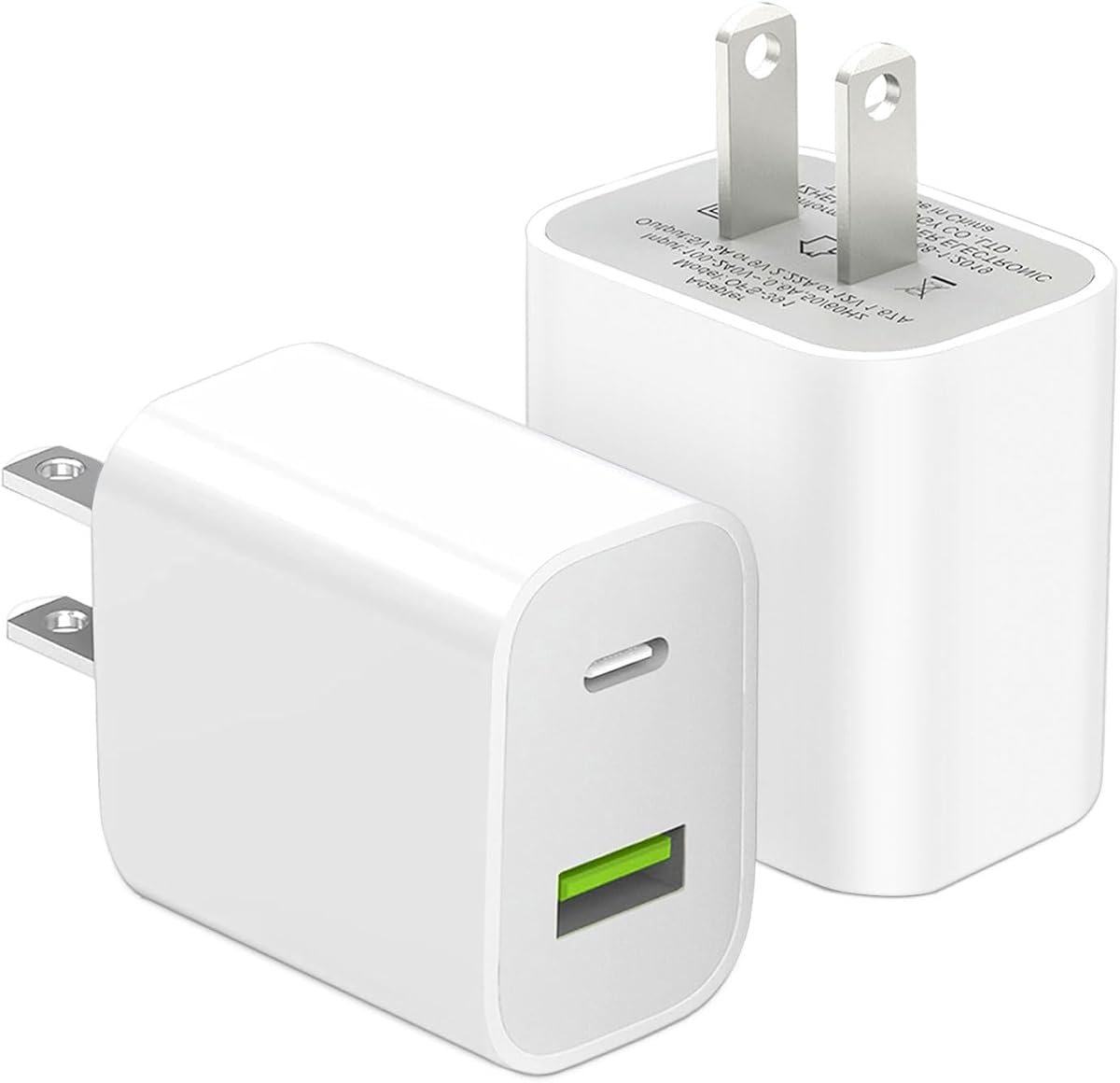 20W USB-C Wall Charger Block (2-Pack)