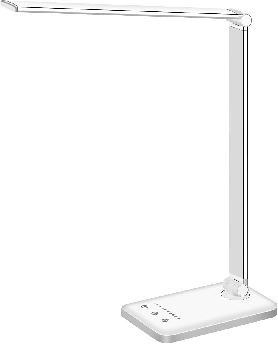 White crown LED Desk Lamp (Touch, 5 Modes, USB + Timer)
