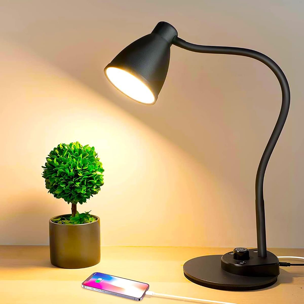 BOHON LED Desk Lamp (Auto-Dimming, 900lm, USB)