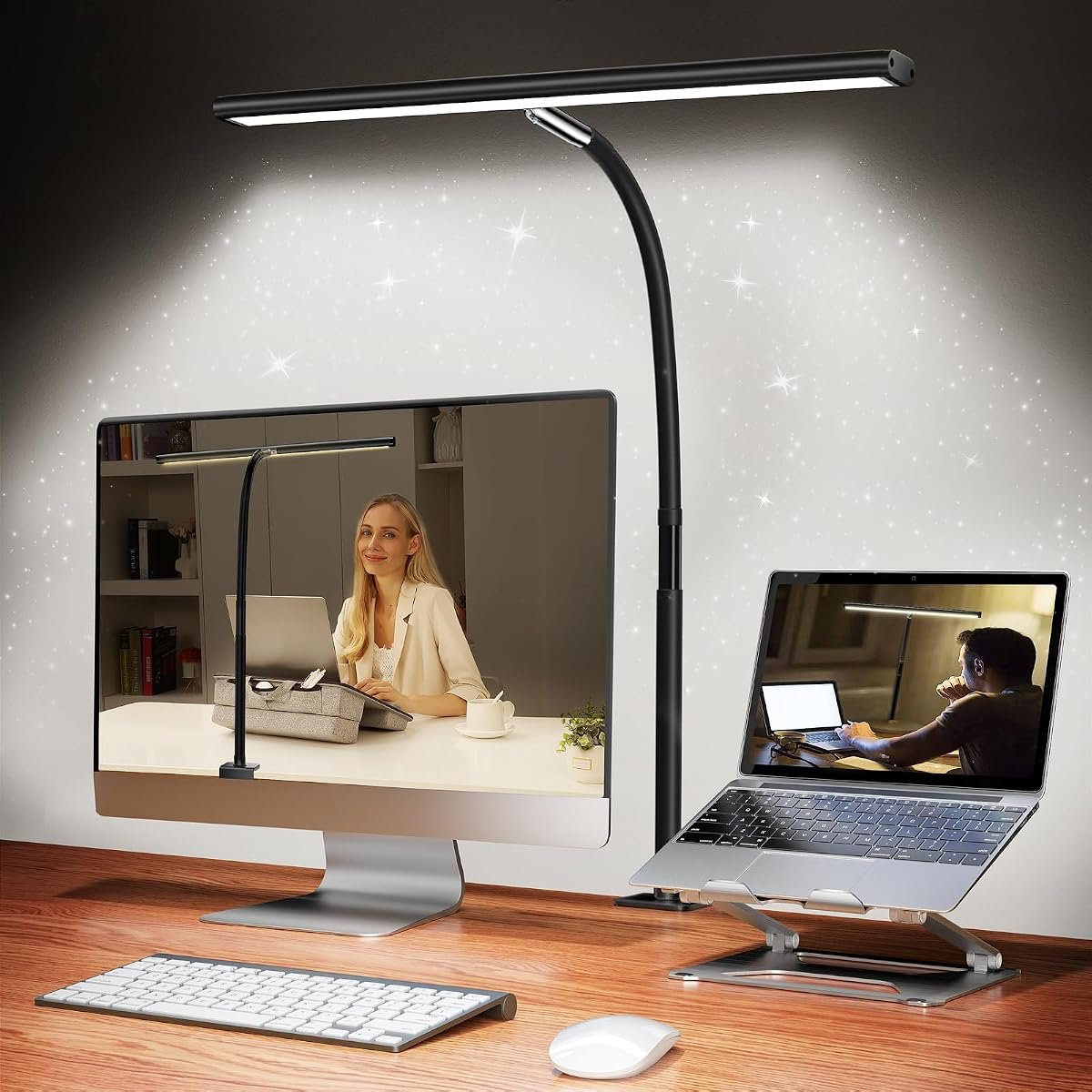 Airlonv 17" LED Clamp Desk Lamp (Stepless Dimming)