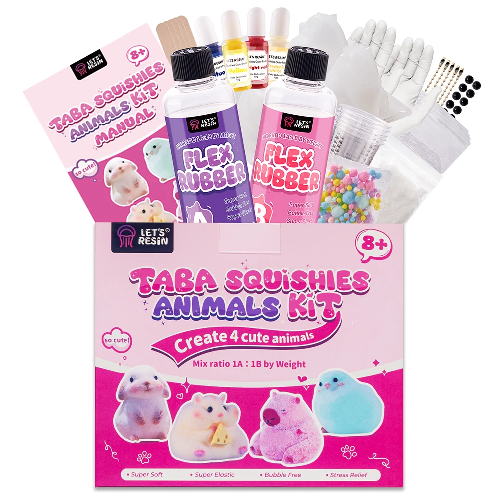 Let’s Resin 4 Cute Animals Taba Squishy Making Kit