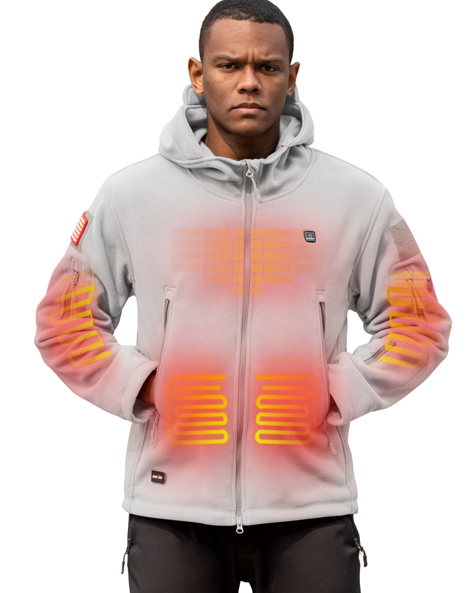 Men's Polar Fleece Heated Jacket With 12V Battery Pack