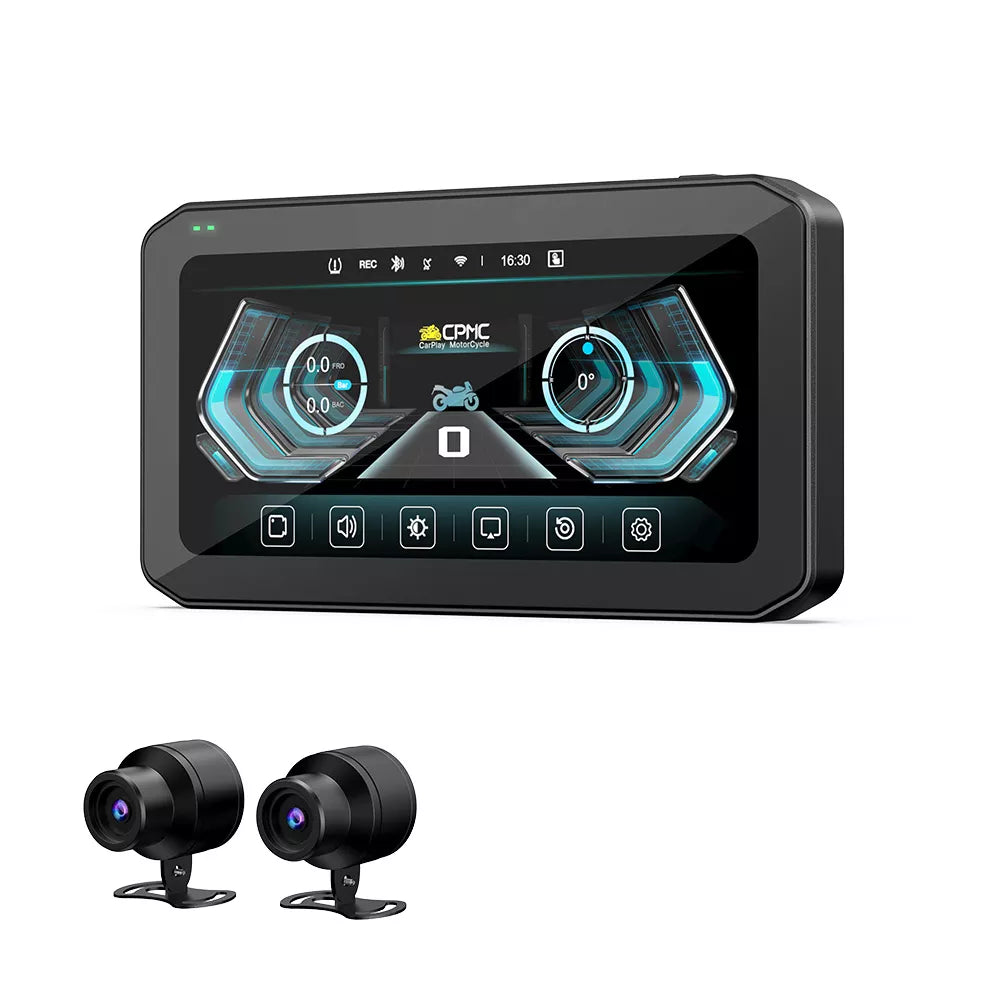 CPMC X6 Motorcycle CarPlay System with 2K Dash Cam