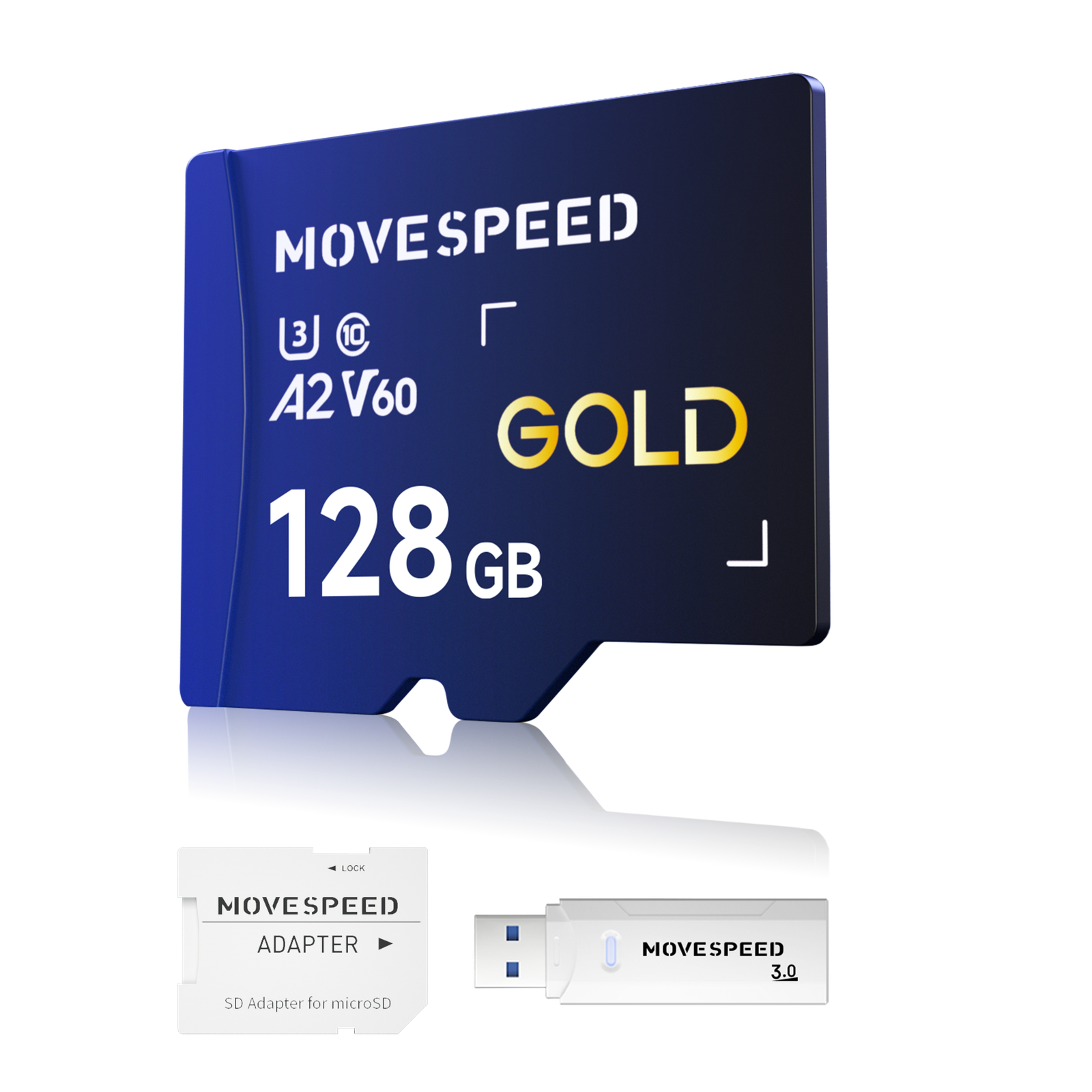 MOVESPEED GOLD Micro SD Card 128GB–1TB, U3 A2 V60, Up to 170MB/s, High-Speed Memory Card for 4K Video, Smartphone, Camera, Drone, Nintendo Switch, Dash Cam
