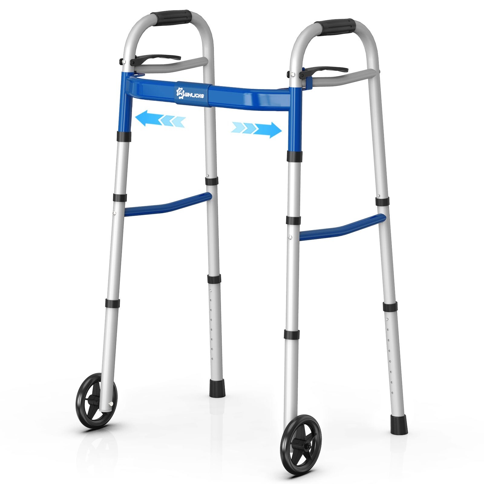 Width-Adjustable Folding Walker with Wheels – Fits Narrow Spaces, 3 Colors