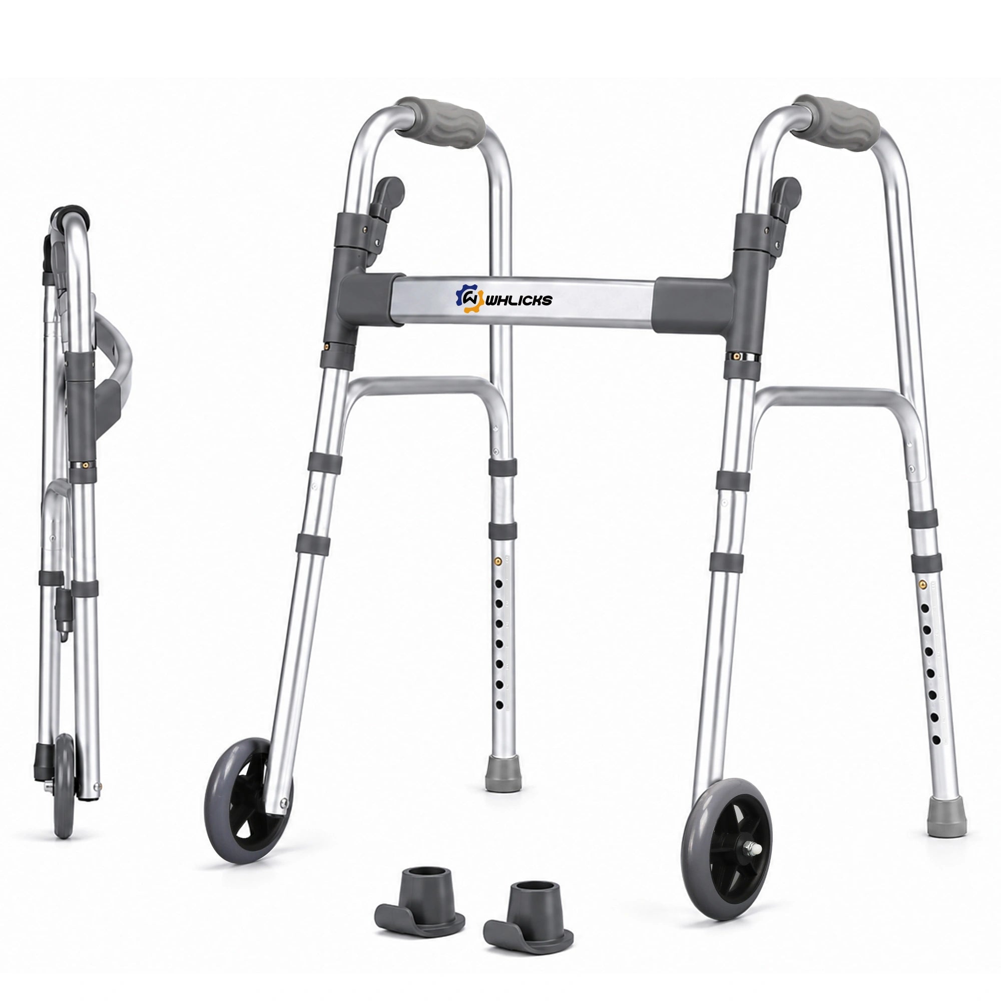 Premium Smooth-Gliding Walker with Wheels & Ski Glides – Floor Safe