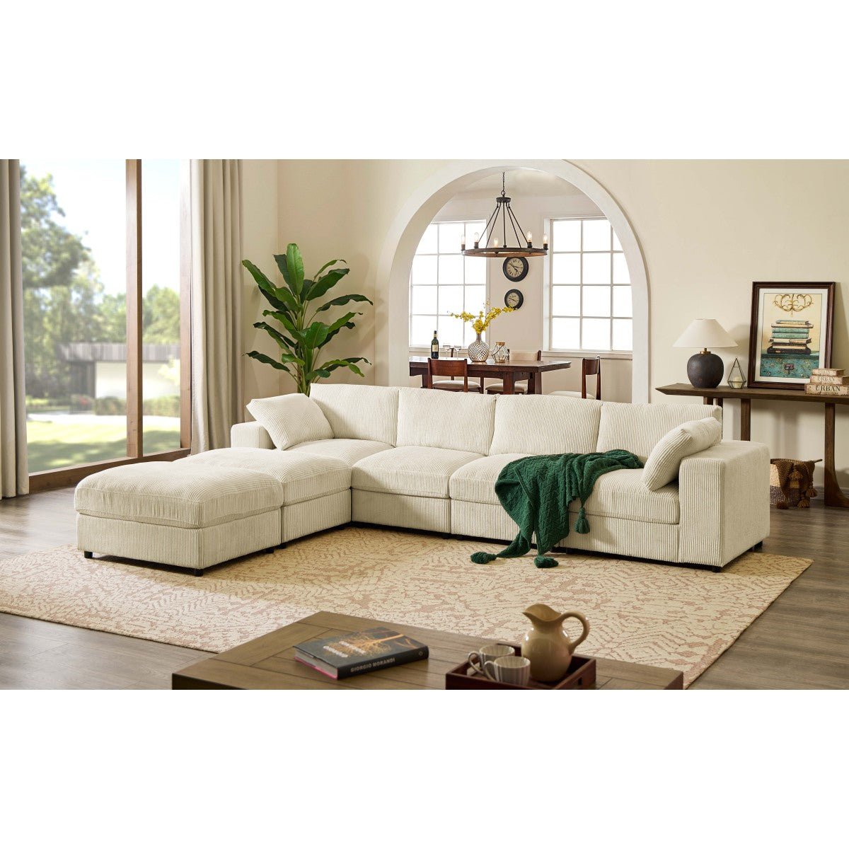 Homestyler Corduroy Reversible Modular Sectional (6-Seat)