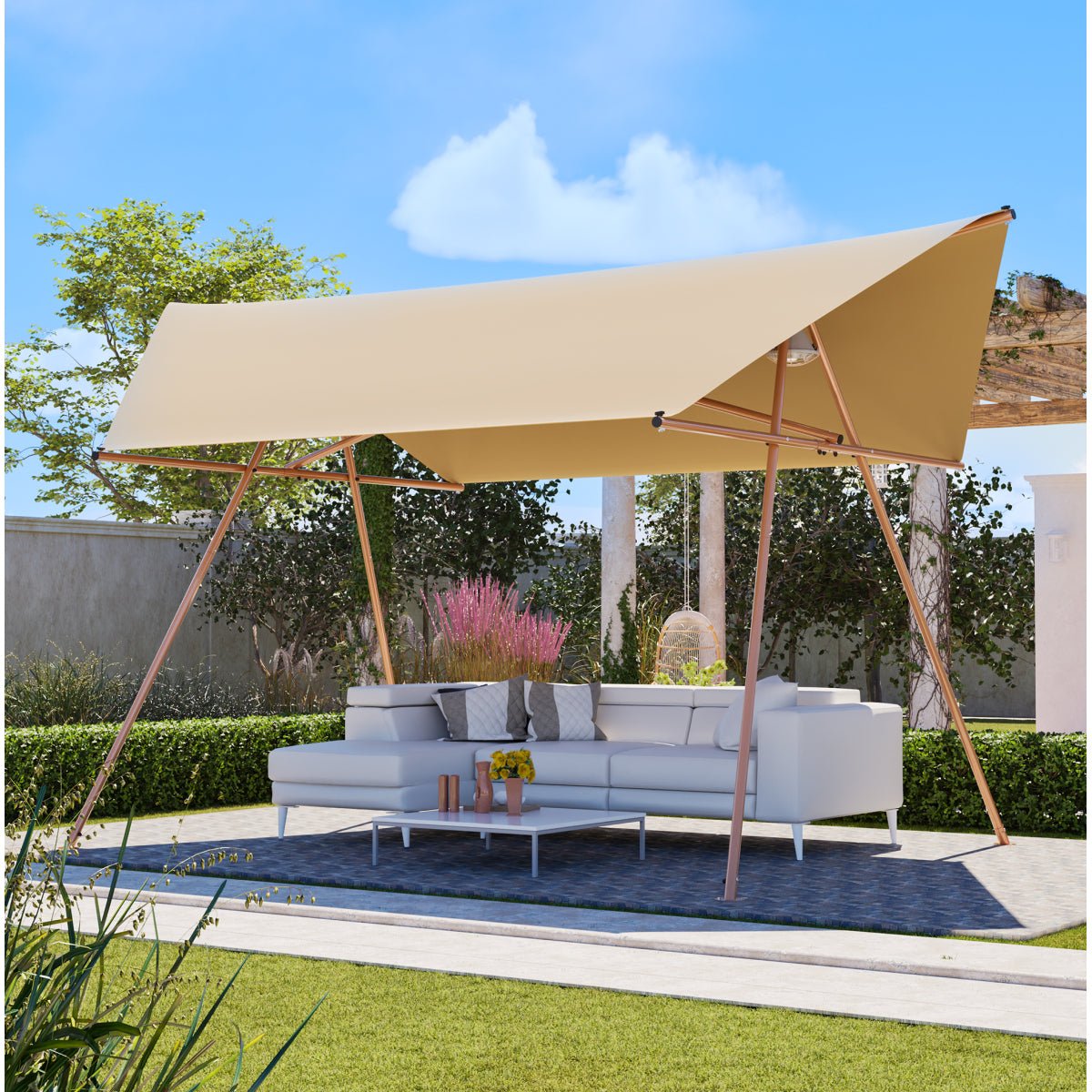 Homestyler Hexagonal Shade Sail Canopy (UPF 50+, 17ft)