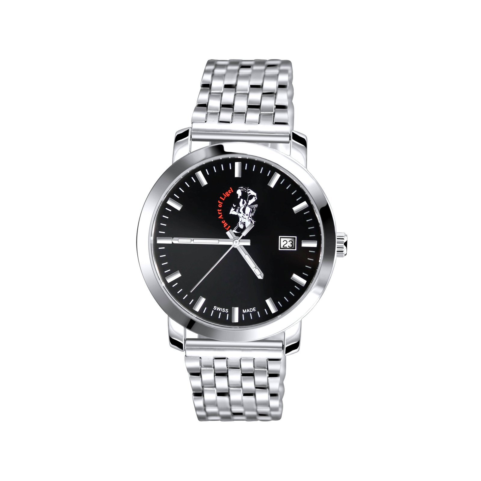 TAL Classic Swiss Steel Watch — Black Dial