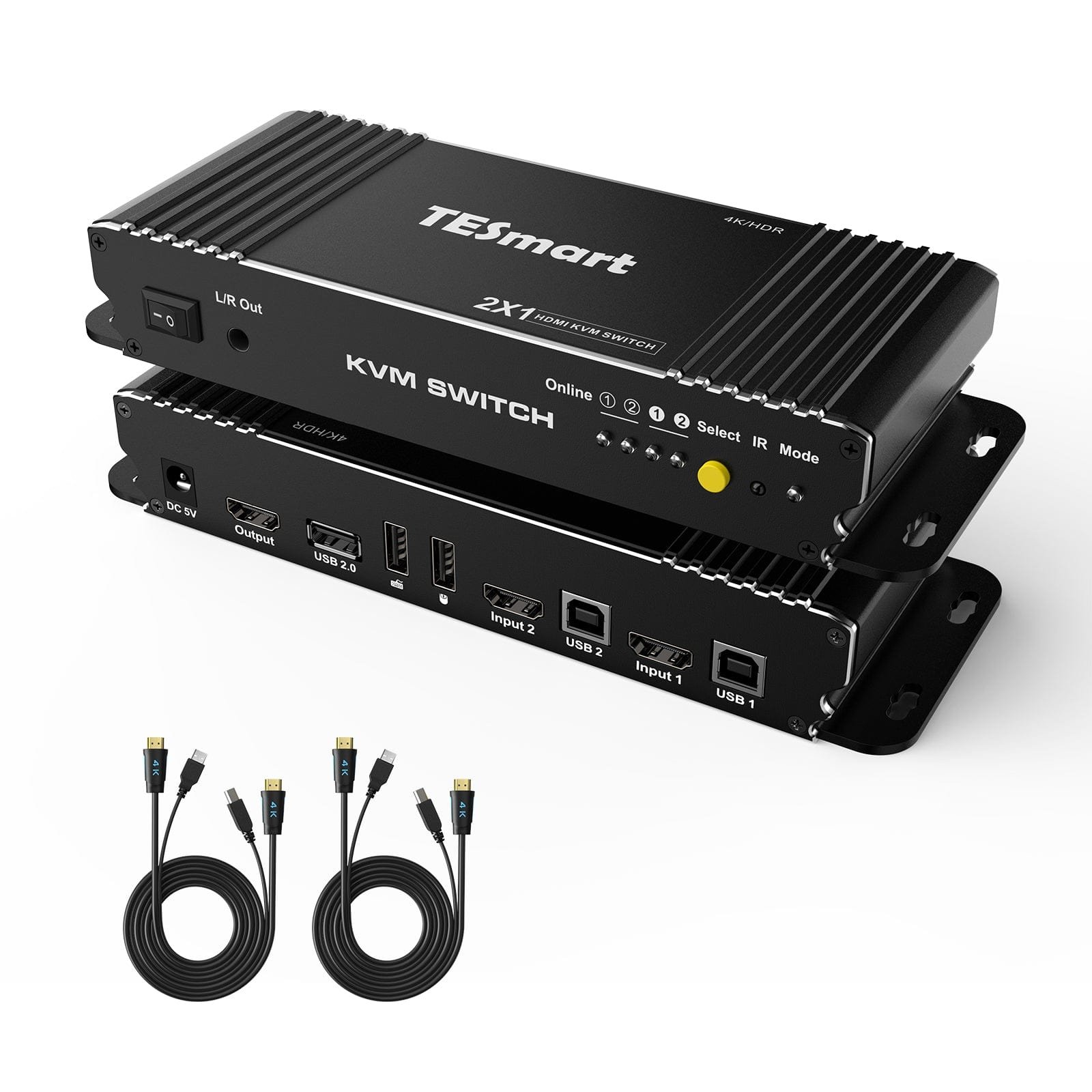 2 Port KVM Switch Kit HDMI 4K60Hz with EDID, 2 PCs 1 Monitor - B Series