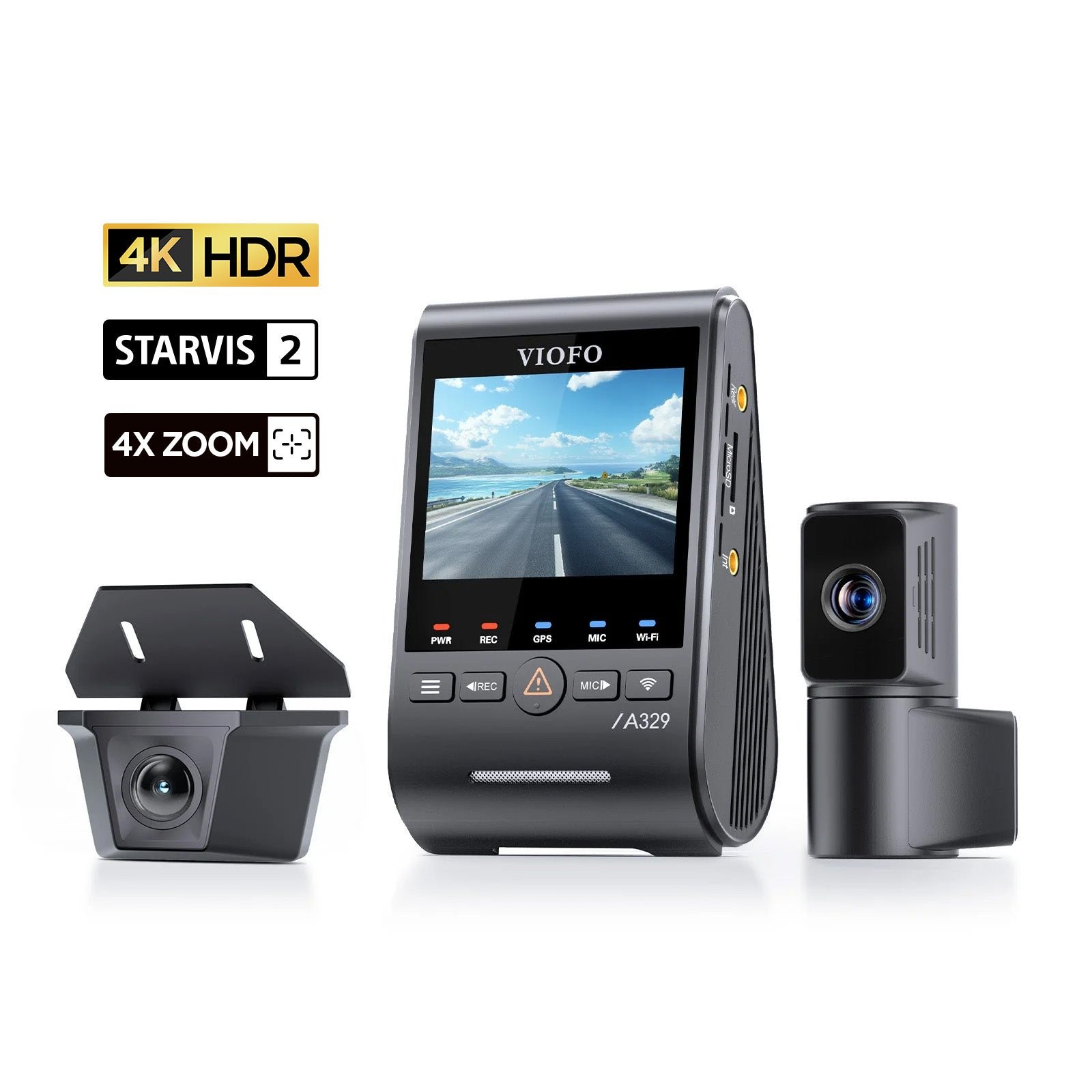 VIOFO A329TW 3CH (4K Front + 2K Telephoto + 2K Waterproof Rear)